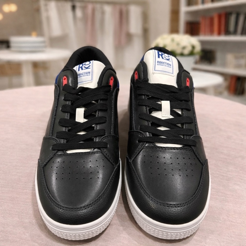 Kenneth Cole Reaction Trace Mid Sneakers Black White Toe Men’s Size 11 NEW - Picture 2 of 4